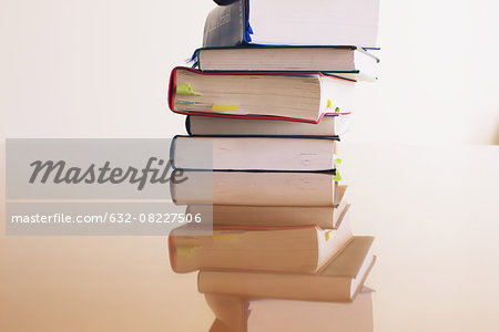 Stacked textbooks
