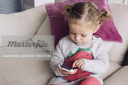Little girl using smartphone