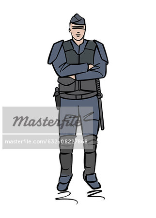 Illustration of police officer or gendarme