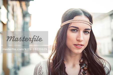 Portrait of young woman with headband