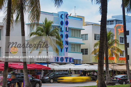 Art Deco hotels on Ocean Drive, South Beach, Maimi Beach, Florida, United States of America, North America