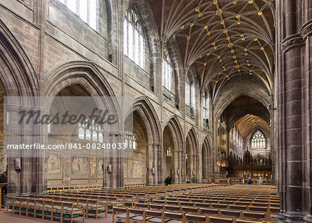 Chester Cathedral, interior looking Northeast, Cheshire, England, United Kingdom, Europe