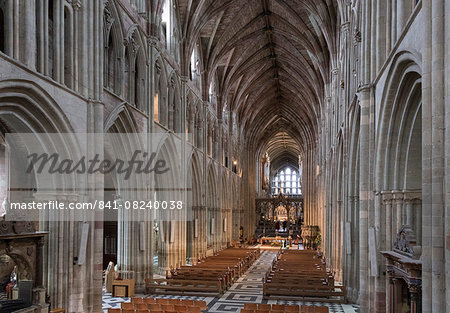 Interior looking East, Worcester Cathedral, Worcester, England, United Kingdom, Europe
