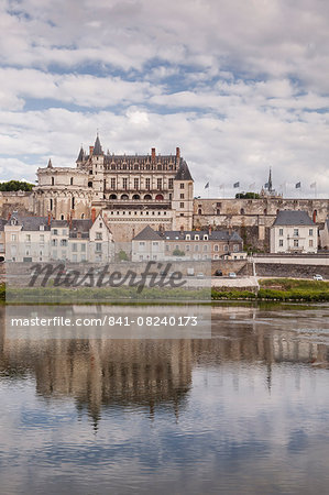 The chateau of Amboise and its town below, Indre et Loire, France, Europe The chateau of Amboise and its town below, Indre et Loire, France, Europe
