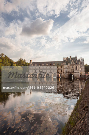 The magnificent Chateau of Chenonceau across the river Cher, Indre-et-Loire, Centre, France, Europe