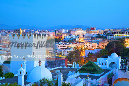 View over Kasbah to Tangier, Tangier, Morocco, North Africa, Africa