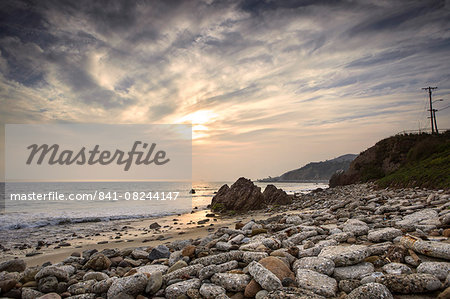 Sunset on Will Rogers Beach, Pacific Palisades, California, United States of America, North America