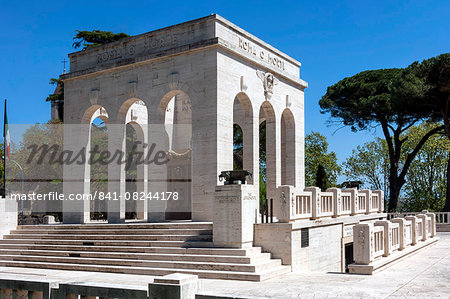 Monument to Italian Patriots who died during the Independence Wars, under Giuseppe Garibaldi, Janiculum area, Trastevere, Rome, Lazio, Italy, Europe