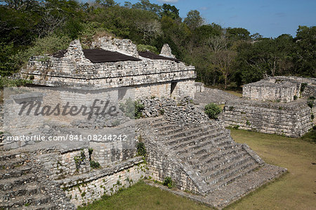 Structure 17 (the Twins), Ek Balam, Mayan archaeological site, Yucatan, Mexico, North America Structure 17 (the Twins), Ek Balam, Mayan archaeological site, Yucatan, Mexico, North America