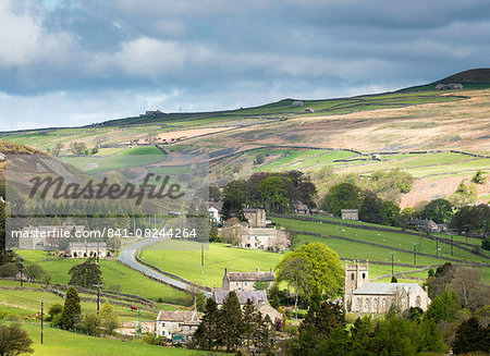 View of the village of Langthwaite in Arkengarthdale, Yorkshire, England, United Kingdom, Europe View of the village of Langthwaite in Arkengarthdale, Yorkshire, England, United Kingdom, Europe