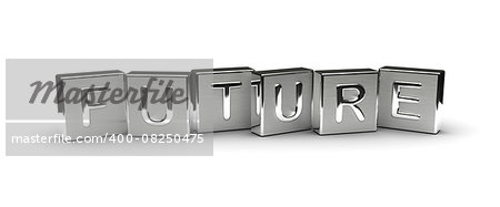 Metal Future Text (isolated on white background)