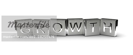 Metal Growth Text (isolated on white background)