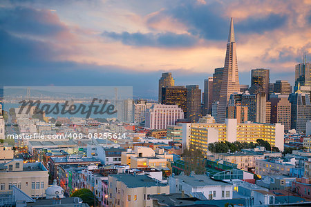 Image of San Francisco skyline at sunset.