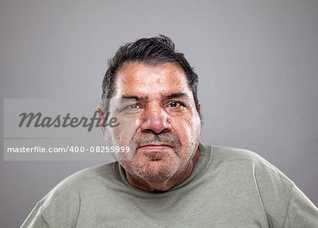 Closeup portrait of an elderly man