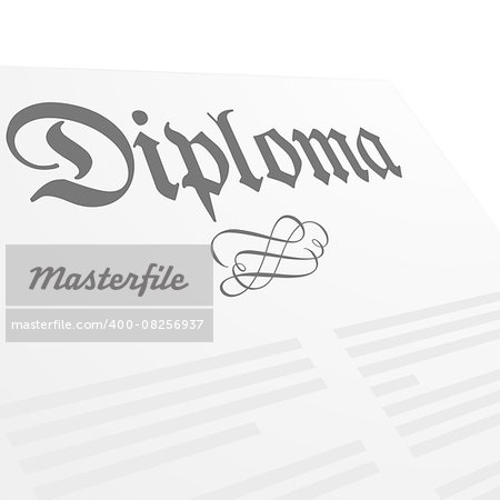 detailed illustration of a Diploma letter, eps10 vector