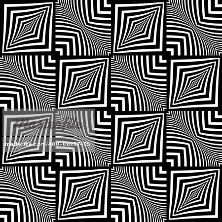 Seamless wavy checked pattern. Geometric texture. Vector art.