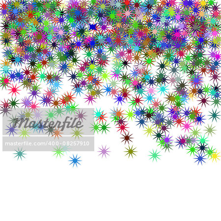 Falling Colorful Confetti Isolated on White Background