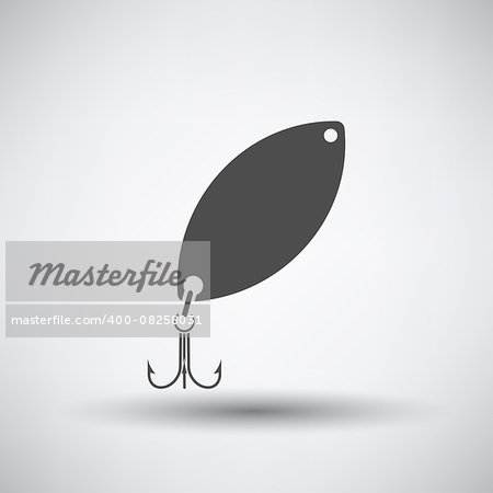 Fishing icon with spoon over gray background. Vector illustration.