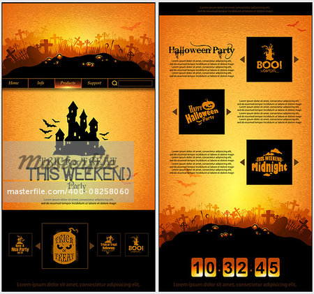 design of the program events halloween party in yellow and black colors