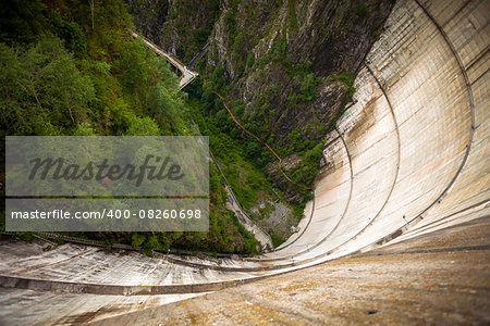 Bicaz Dam heigh seen from the top, Romania