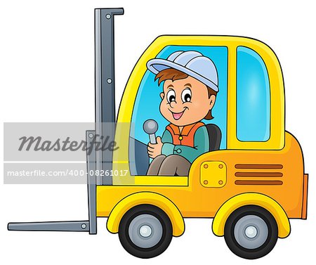 Fork lift truck theme image 2 - eps10 vector illustration.