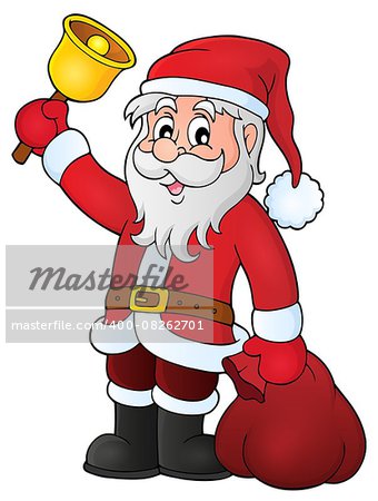 Santa Claus with bell theme image 1 - eps10 vector illustration.