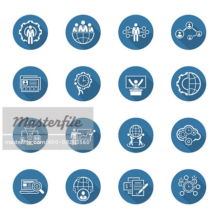 Flat Design Icons Set. Business and Finance. Isolated Illustration.