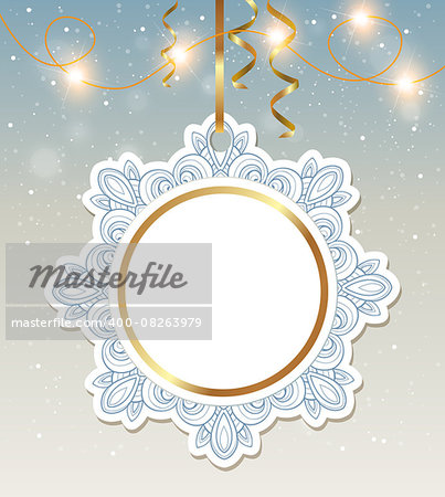 Decorative vector Christmas banner with shining garland