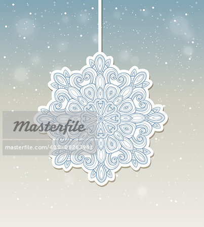 Decorative vector Christmas background with snowflake