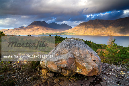 View towards Upper Loch Torridon and Beinn Alligin, near the village of Torridon, Highlands, Scotland, United Kingdom, Europe