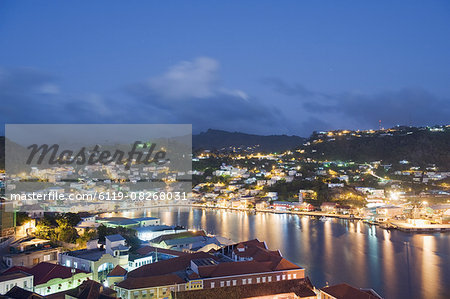 Harbour and town houses, St. George's, Grenada, Windward Islands, West Indies, Caribbean, Central America