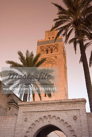 Minaret of the Koutoubia Mosque, UNESCO World Heritage Site, Marrakesh (Marrakech), Morocco, North Africa, Africa