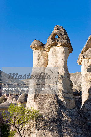 Phallic pillars known as fairy chimneys in the valley known as Love Valley near Goreme in Cappadocia, Anatolia, Turkey, Asia Minor, Eurasia