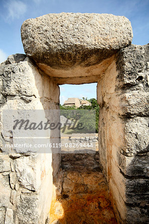 A temple atop the Oval Palace, Ek Balam, Yucatan, Mexico, North America A temple atop the Oval Palace, Ek Balam, Yucatan, Mexico, North America