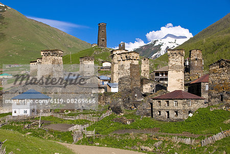 The fortified village of Ushguli, Svanetia, UNESCO World Heritage Site, Georgia, Caucasus, Central Asia, Asia