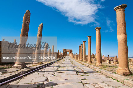 The Roman ruins, Timgad, UNESCO World Heritage Site, Algeria, North Africa, Africa