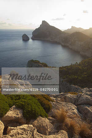 Formentor peninsula and north eastern coast from Mirador des Colomer, Majorca, Balearic Islands, Spain, Mediterranean, Europe