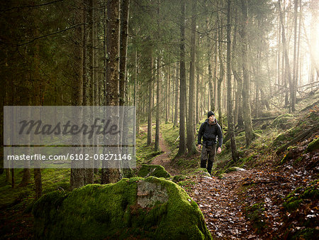 Man in forest