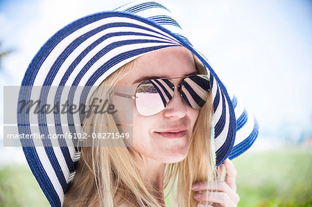 Woman wearing sunhat