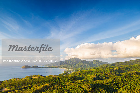 Dominica, Portsmouth. The view towards Portsmouth and Prince Rupert Bay from Morne Espagnol.