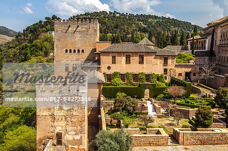 View of the famous Alhambra, Granada, Andalusia, Spain.