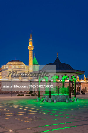 Night view of Mevlana Museum, Konya, Turkey Night view of Mevlana Museum, Konya, Turkey