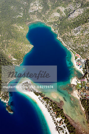 Turkey, Mediterranean, Aegean Turquoise coast, Oludeniz near Fethiye, Blue Lagoon & Belcekiz beach