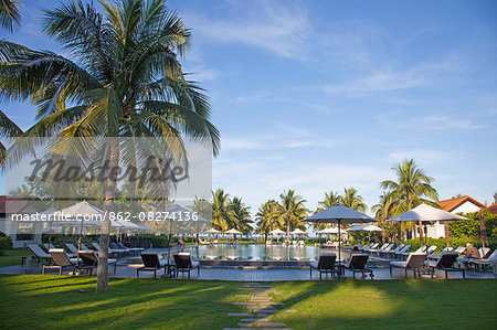 Vietnam, Quang Nam Province, Hoi An. The swimming pool of a boutique beach resort