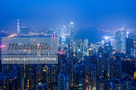 Hong Kong from the Peak, Hong Kong, China, Asia