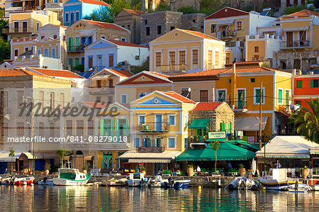 Symi Harbour, Symi, Dodecanese, Greek Islands, Greece, Europe