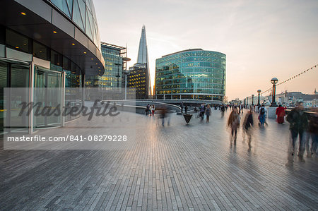 Thames Path and The Shard Building, London, England, United Kingdom, Europe