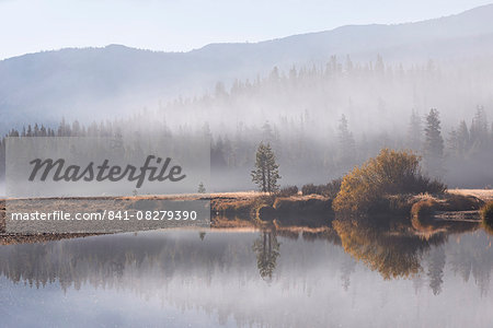 Early morning mist over Tuolumne Meadows, Yosemite National Park, UNESCO World Heritage Site, California, United States of America, North America