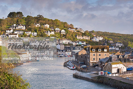 The Cornish fishing town of Looe in the morning sunshine, Cornwall, England, United Kingdom, Europe