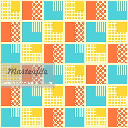 Abstract seamless pattern with geometrical objects. Background for card, invitation, wrapping paper or textile.